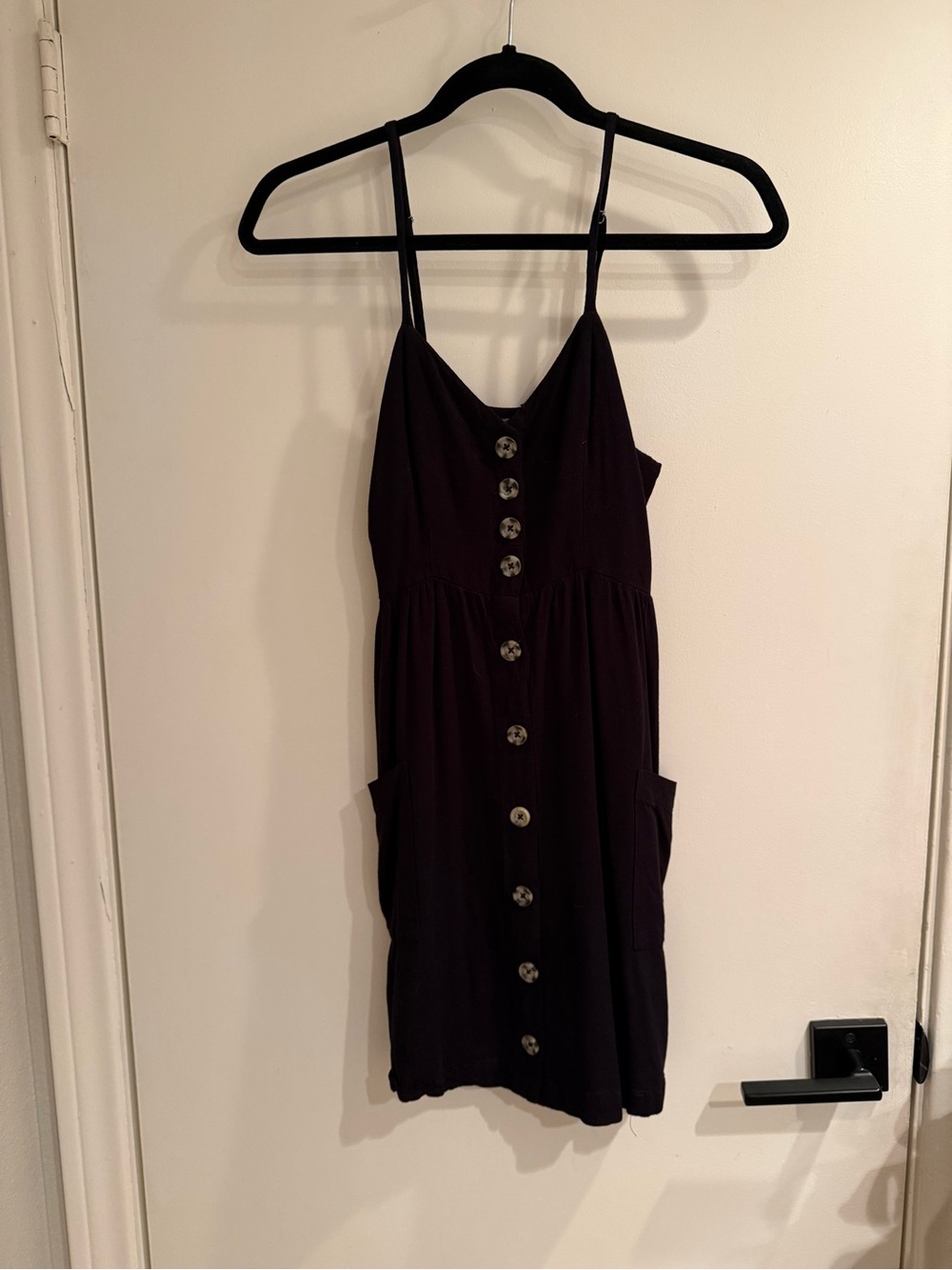 Spaghetti Strap Button-Front Dress LBD